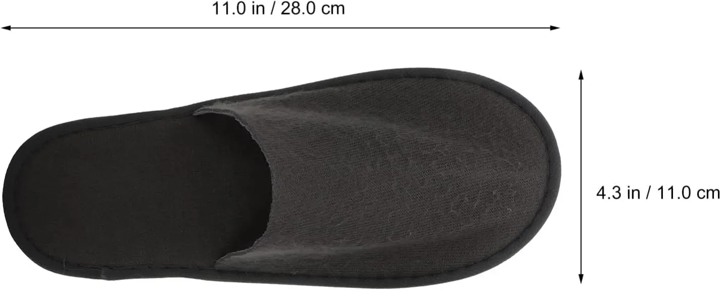 Milisten Shower Shoes 20Pcs Disposable Cotton Closed Toe Slippers Washable Folding Spa Slippers for Guests, Hotels, Office (Light Grey)