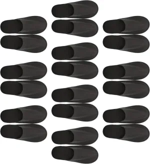 Milisten Shower Shoes 20Pcs Disposable Cotton Closed Toe Slippers Washable Folding Spa Slippers for Guests, Hotels, Office (Light Grey)