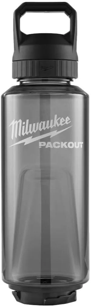 Milwaukee PACKOUT Bottle with Chug Lid (Black, 34 Oz)