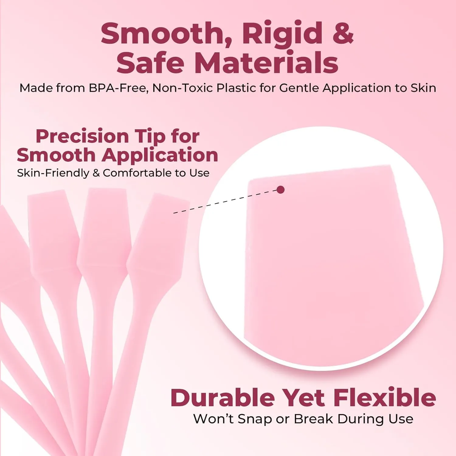 Mini Face Cream Spatula (2.5", 500 Pack) - Small Lotion Spatula Tool for Skincare, Creams & Crafts | Skincare Applicator for Mixing, Cosmetic, Face Mask | Disposable Makeup Paddles | Pink