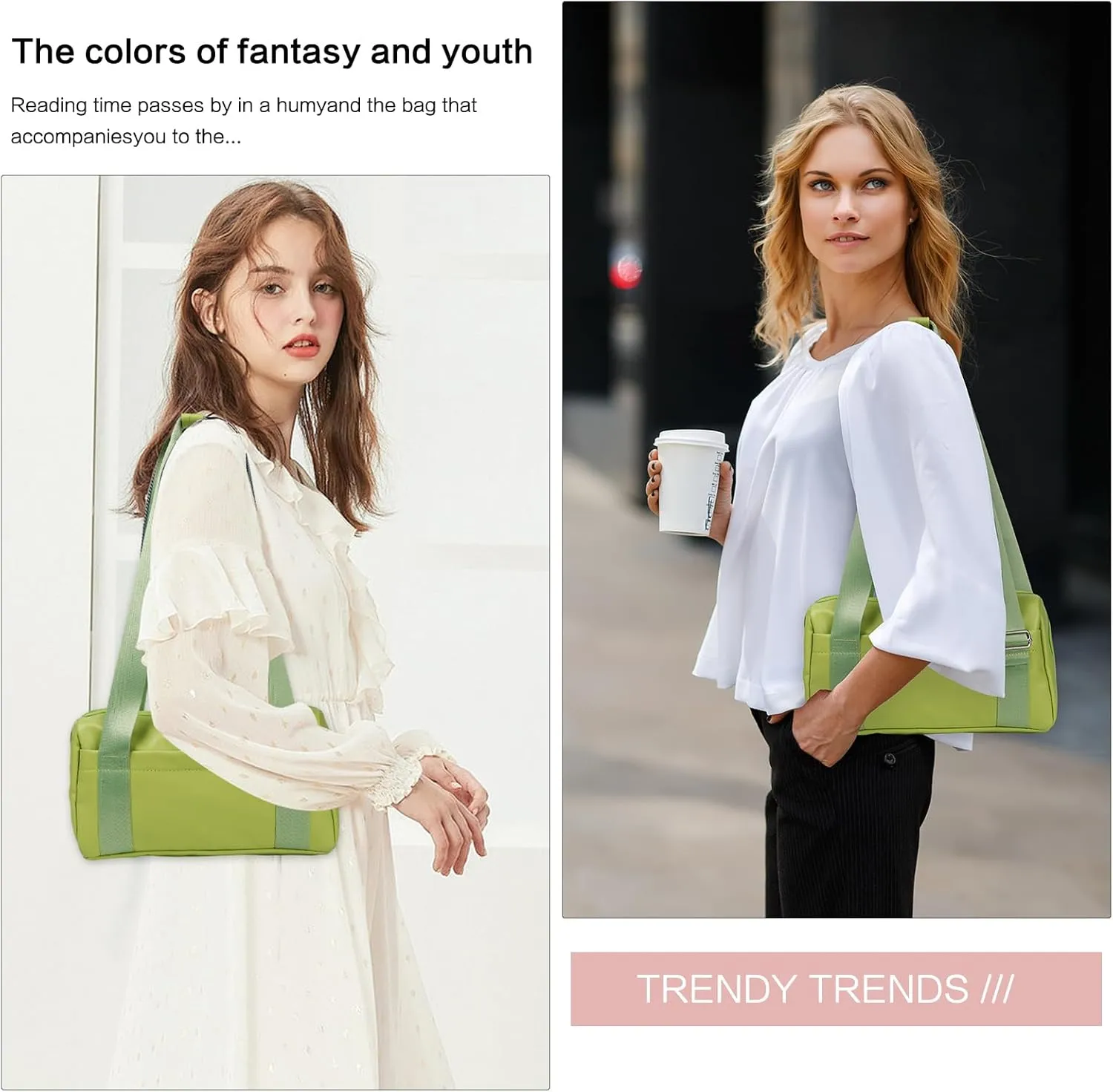 Mini Gym Bag for Women Girls Small Gym Tote Bag with Wet Compartment Waterproof Travel Duffle Bag Cute Workout Sport Bag (Green)