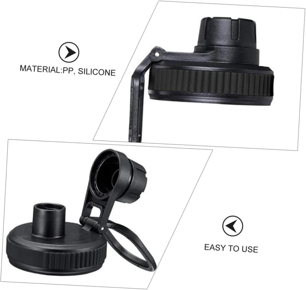 Mipcase Sports Water Bottle Cap Leakproof Bottle Water Bottles Widemouthed Bottle Caps Sport Bottle