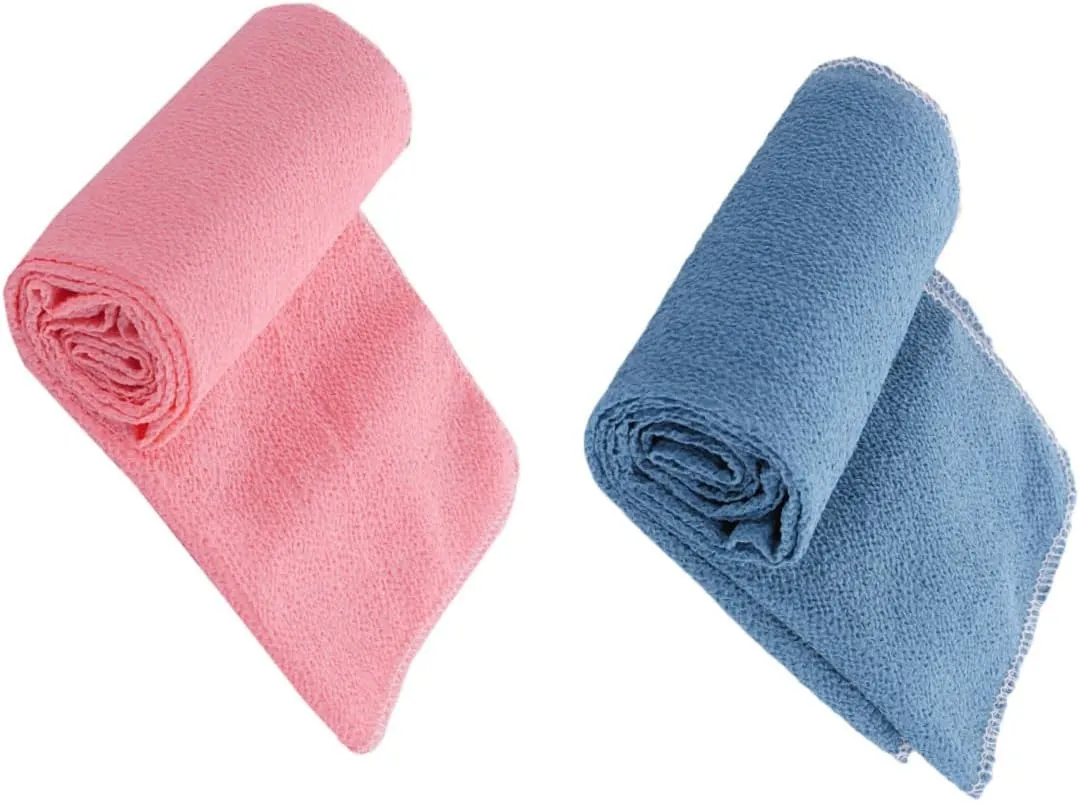 Mobestech 2sets Long Bathing Towels for Body Exfoliation Lightweight Scrubbing Towels for Back and Neck for Home and Travel Skin Cleansing and Pore Removal 2pcs*2