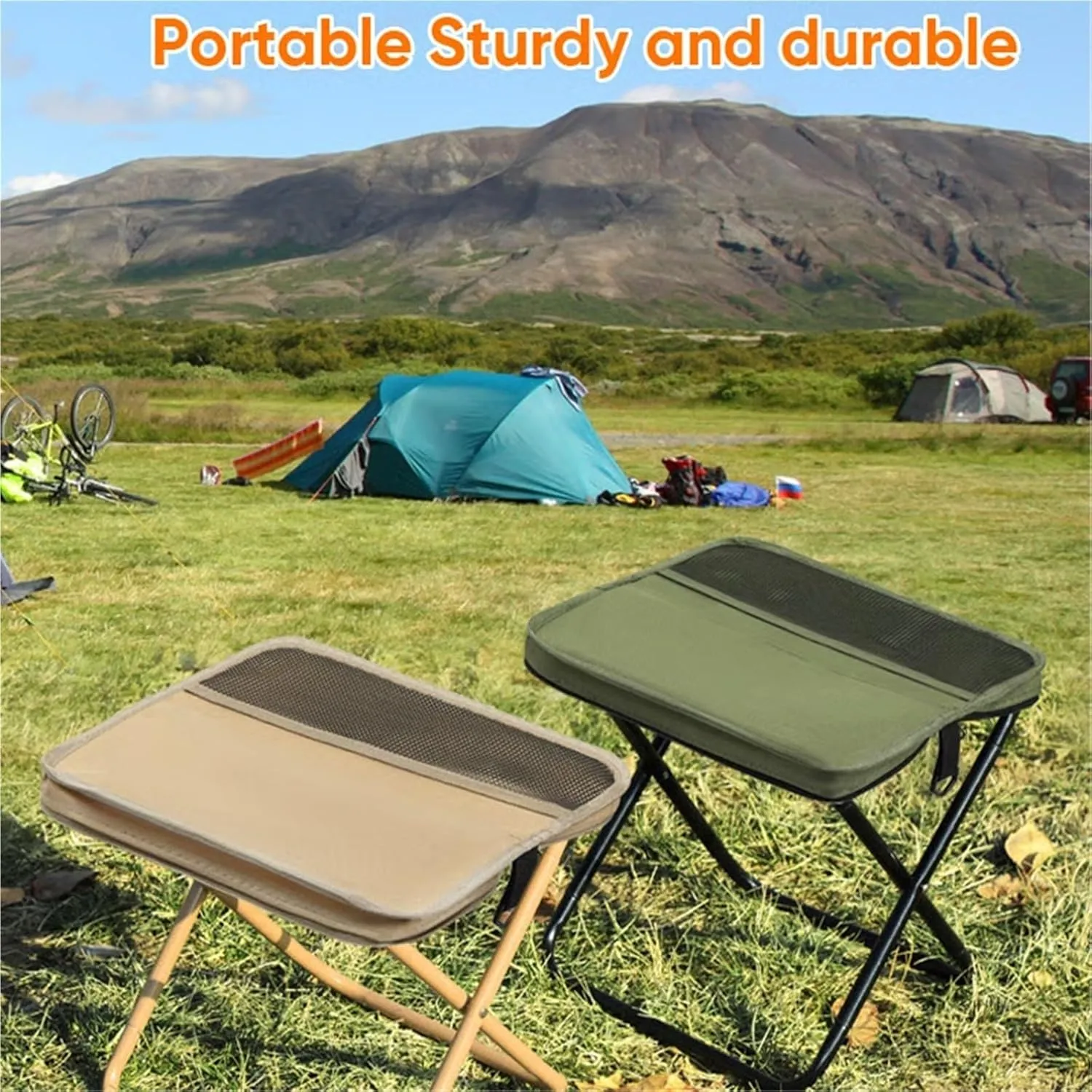 Mountaineering and Hiking Portable Stool,Portable Folding Camping Stool Fit for Fishing, Travel & Outdoor Events – Supports 330 lbs – Durable & Packable with Carry Bag(Green,Small)
