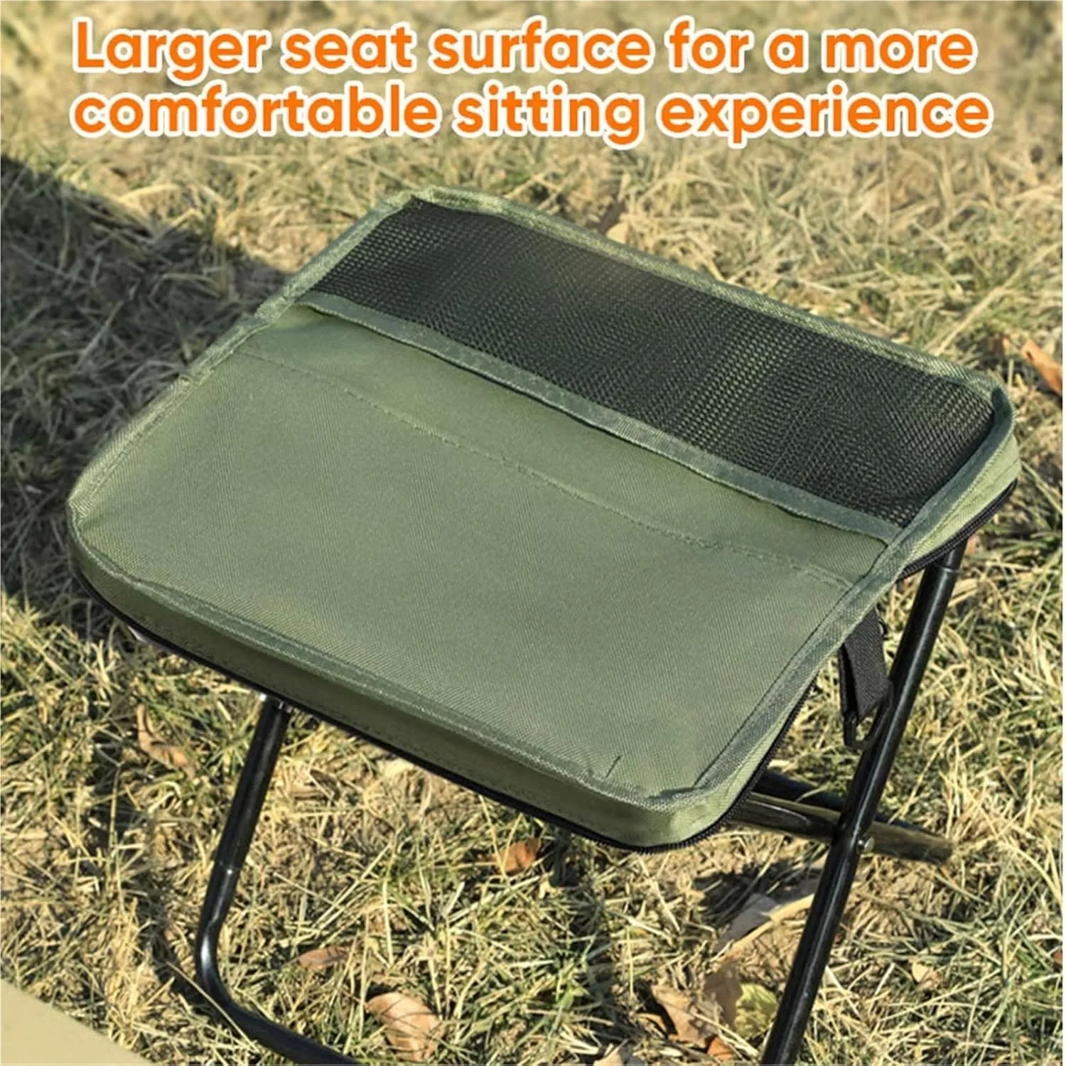 Mountaineering and Hiking Portable Stool,Portable Folding Camping Stool Fit for Fishing, Travel & Outdoor Events – Supports 330 lbs – Durable & Packable with Carry Bag(Green,Small)