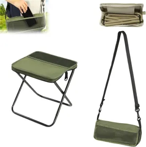Mountaineering and Hiking Portable Stool,Portable Folding Camping Stool Fit for Fishing, Travel & Outdoor Events – Supports 330 lbs – Durable & Packable with Carry Bag(Green,Small)