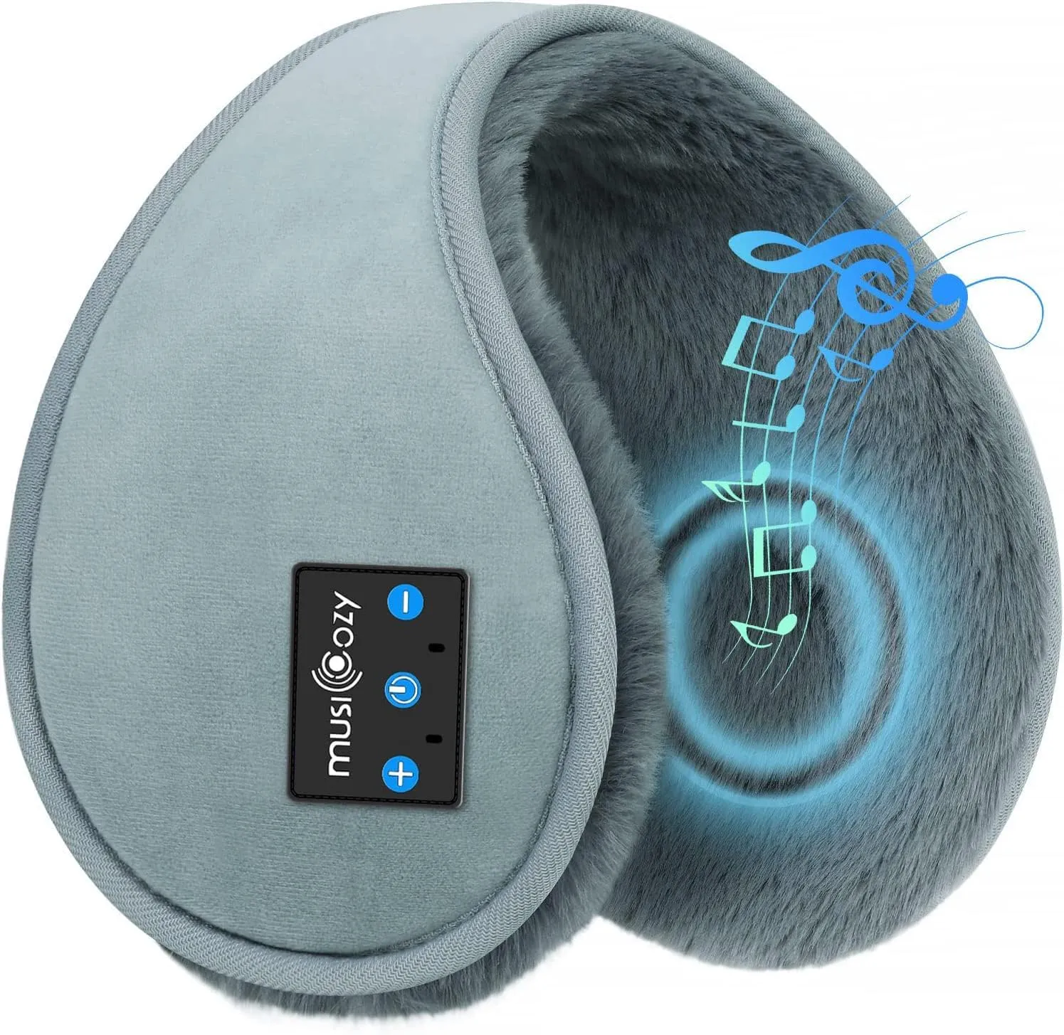 MUSICOZY Bluetooth Headphones Earmuffs Ear Warmers Wireless Headphones Earmuffs, Built-in HD Speakers and Microphone with Carry Bag for Biking Running Cool Tech Gadgets Gifts for Winter(Grey)