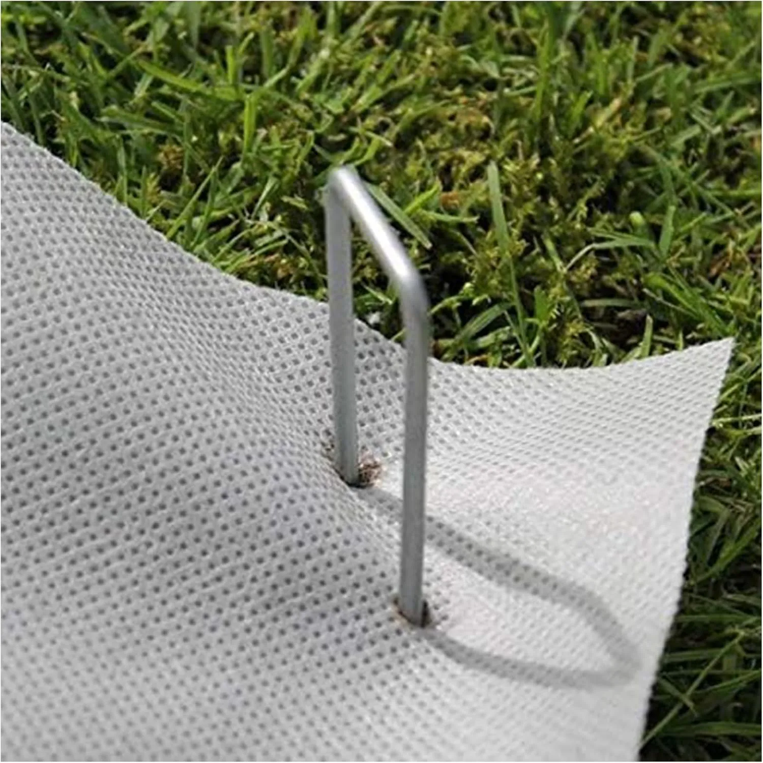MySit 12" Garden Stakes Pins Landscape Staples 11Ga Tent Stakes 100 Pack, Heavy Duty Galvanized Steel Metal Yard Stakes Ground Lawn Staples Fence Anchors for Weed Barrier Fabric