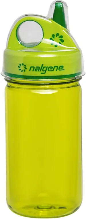 Nalgene Kids Sustain Grip-N-Gulp Water Bottles Made with Material Derived from 50% Plastic Waste, Leak Proof Sippy Cup, Durable, BPA and BPS Free, Dishwasher Safe, Reusable, 12 Ounces, Orange Volcano