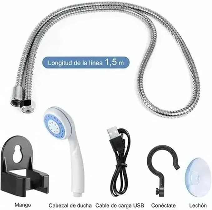 Naroote Portable Outdoor Shower, Camping Shower, Portable Shower Head Portable Shower ABS Electric Battery Powered Camping Shower Pump for Outdoor Use