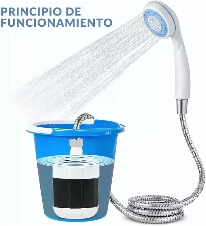 Naroote Portable Outdoor Shower, Camping Shower, Portable Shower Head Portable Shower ABS Electric Battery Powered Camping Shower Pump for Outdoor Use