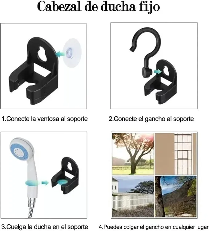Naroote Portable Outdoor Shower, Camping Shower, Portable Shower Head Portable Shower ABS Electric Battery Powered Camping Shower Pump for Outdoor Use