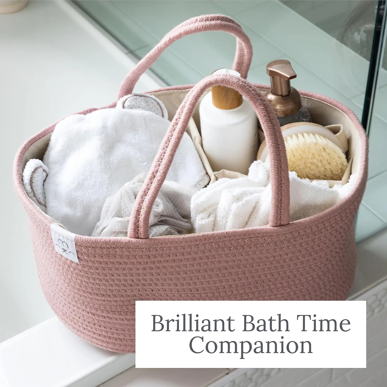 Natemia Premium Baby Diaper Caddy Organizer - Baby Gift Basket for Shower, Portable Diaper Organizer for Changing Table, Newborn Essentials, Nursery Basket