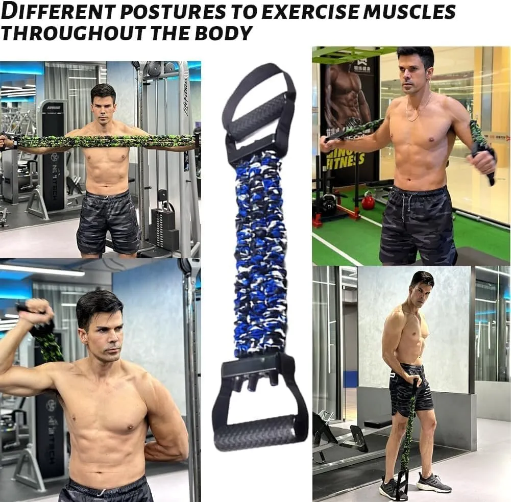 Natural Latex 3-Hole Resistance Stretcher,Chest Expander Stretch Bands for Men,High Elasticity & Tear Resistant Exercise Bands,Full-Body Basic Training,Strength & Ab Workouts