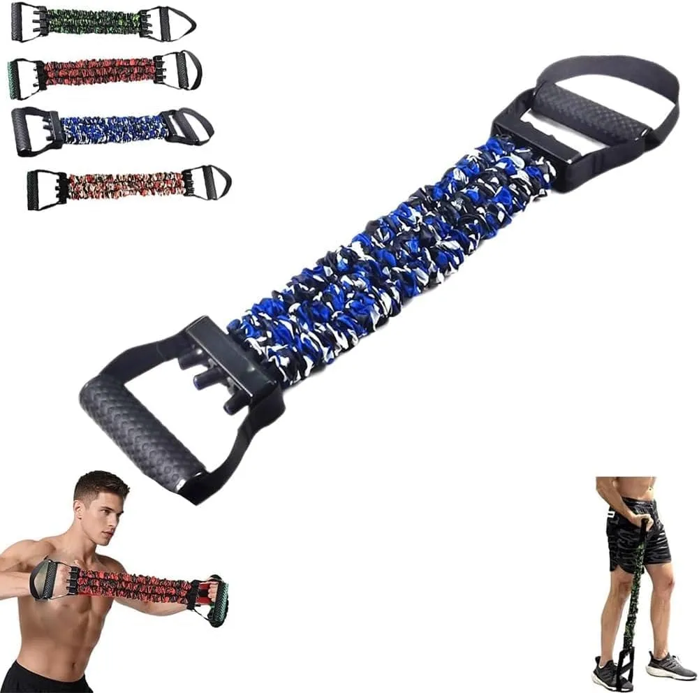 Natural Latex 3-Hole Resistance Stretcher,Chest Expander Stretch Bands for Men,High Elasticity & Tear Resistant Exercise Bands,Full-Body Basic Training,Strength & Ab Workouts