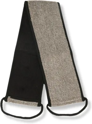Natural Sisal Hemp Back Strap Black - Premium Exfoliating Back Washer with Handles, Shower Bath Sponge Body Scrubber for Smooth Skin