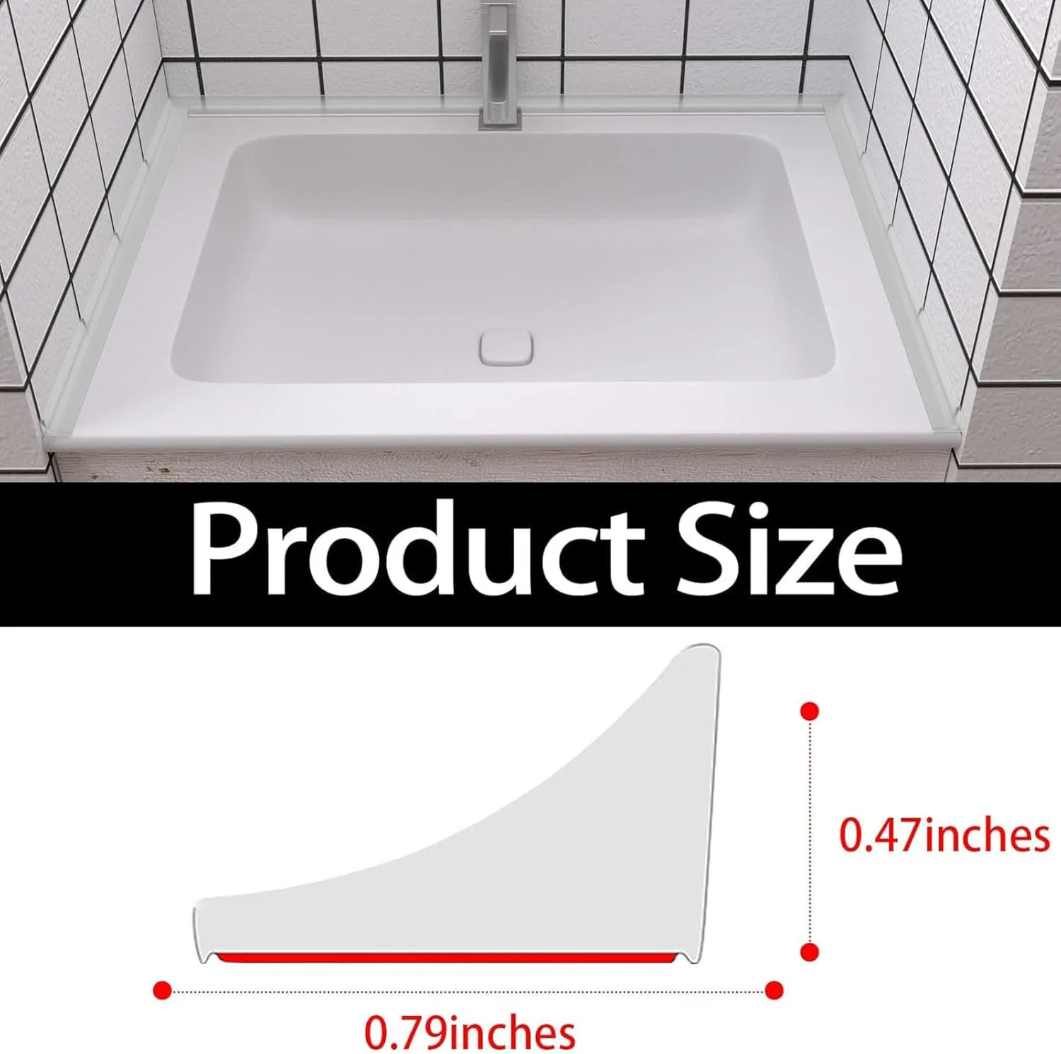 New Collapsible Shower Threshold Water Dam, Self Adhesive Silicone Waterproof Barrier Bathroom and Kitchen Water Strip Dam Shower Guard for Dry And Wet Separation Caulk Seal Strip Edge Trim(TM)