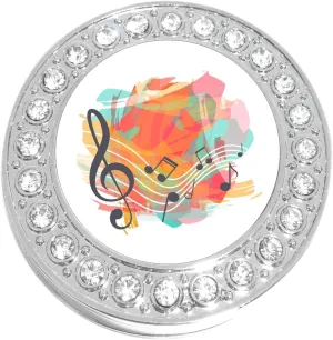 NewCharms Music Notes Watercolor Purse Hanger with Bling - Keeps Your Bag Off The Floor and Folds to Fit in Your Handbag