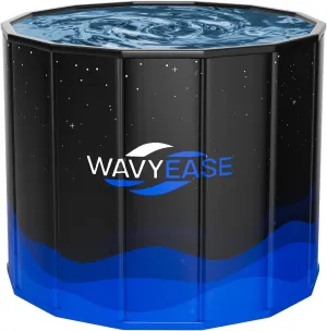 Newly Upgraded Portable Bath Tub for Adults -(31.5"L x 26"H) Foldable Cold Plunge Tub for Recovery - Collapsible Soaking Bath Tub for Shower Stall Home SPA - Outdoor Ice Bathtub for Athletes (Black)