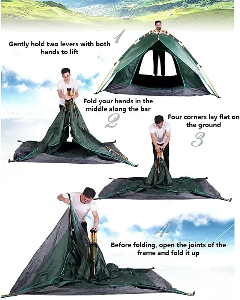 NIEH Tents Instant Pop Up Family Camping,Quick Set up for Camping, Hiking, Fishing for 2-3 3-4Persons