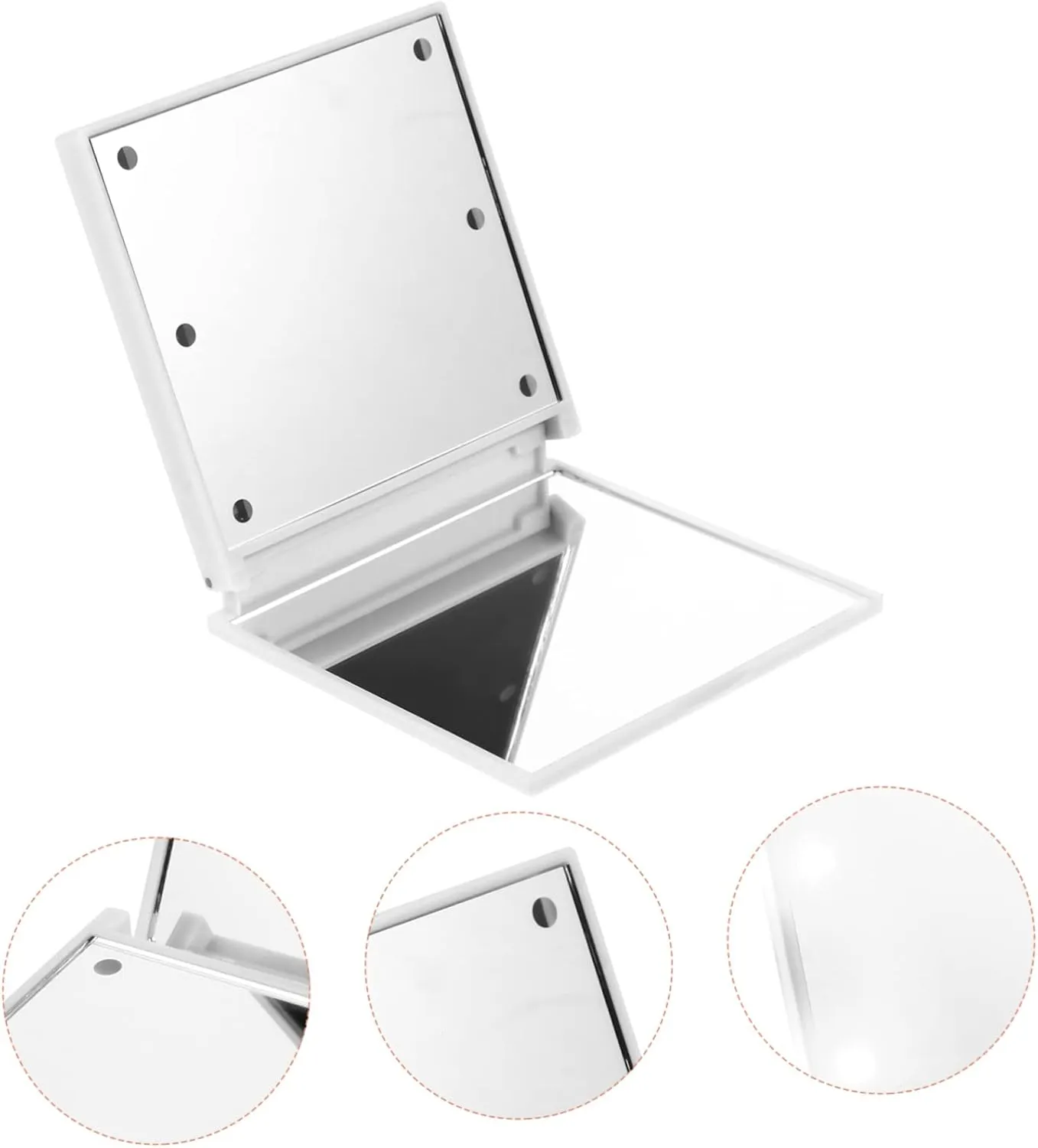 NOLITOY 2pcs Portable Folding Led Makeup Mirror Compact Handheld Beauty Cosmetic Mirror Led Light for Travel Simulates Natural Daylight for Use