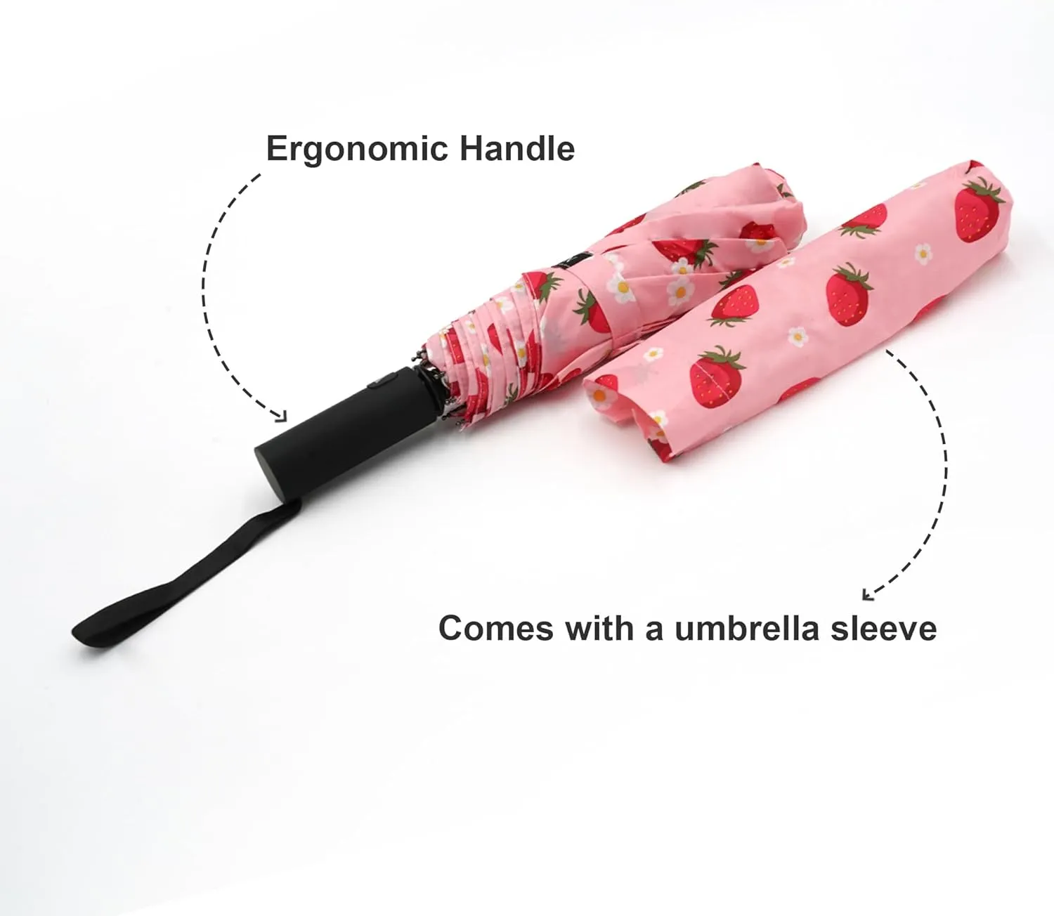 Nollia Windproof Automatic Travel Umbrella, Compact Portable with Reinforced Ribs for Sun & Rain