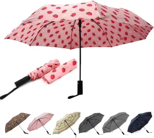 Nollia Windproof Automatic Travel Umbrella, Compact Portable with Reinforced Ribs for Sun & Rain