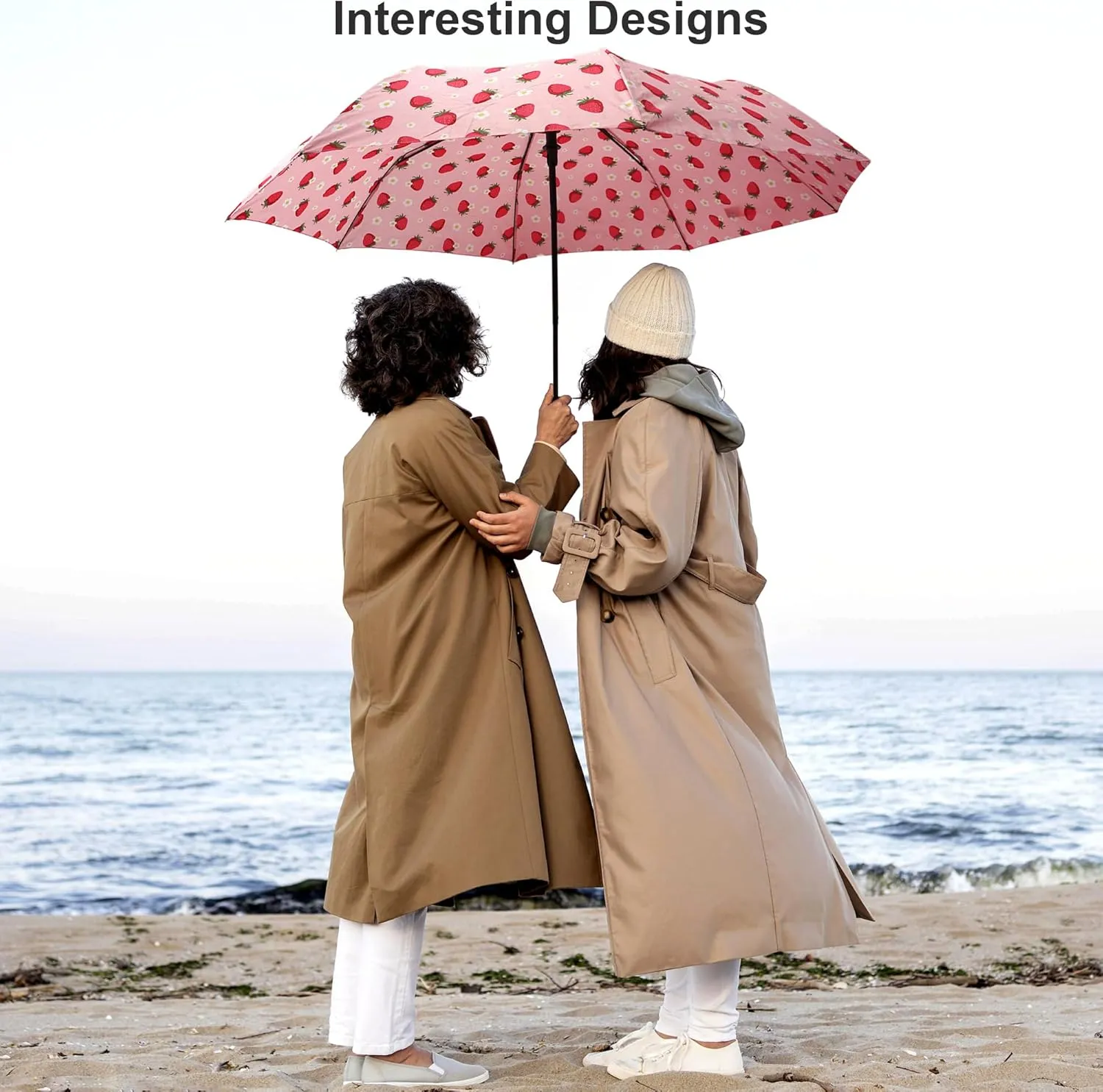Nollia Windproof Automatic Travel Umbrella, Compact Portable with Reinforced Ribs for Sun & Rain