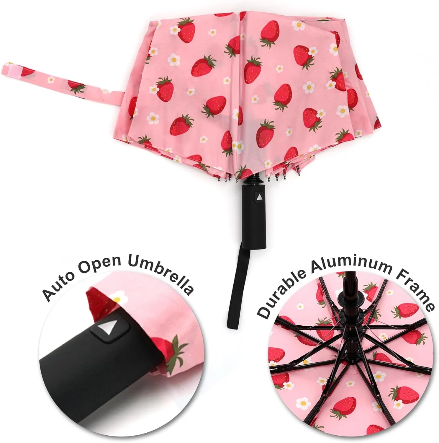 Nollia Windproof Automatic Travel Umbrella, Compact Portable with Reinforced Ribs for Sun & Rain