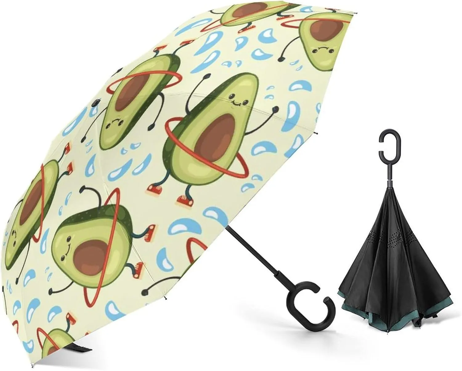 Nugier Auto Large Inverted Rain Umbrella, Sun Protect UV Winds Rain Compact Parasol Automatic Open/Close Reverse Car Umbrella