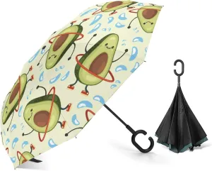 Nugier Auto Large Inverted Rain Umbrella, Sun Protect UV Winds Rain Compact Parasol Automatic Open/Close Reverse Car Umbrella