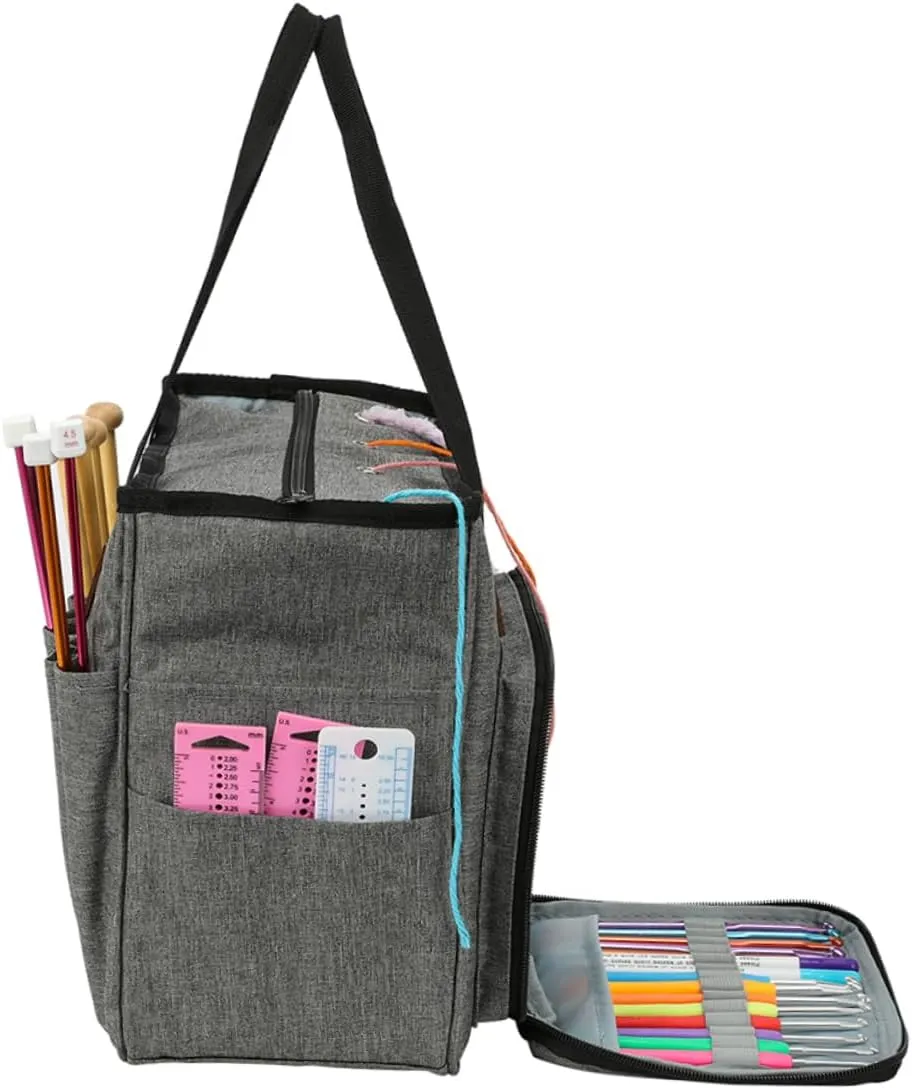 NUOBESTY Fashionable Woolen Yarn Bag Home Finishing Storage Wash Bag Cloth Organizer Compact Shoulder Bag for Knitting Tools