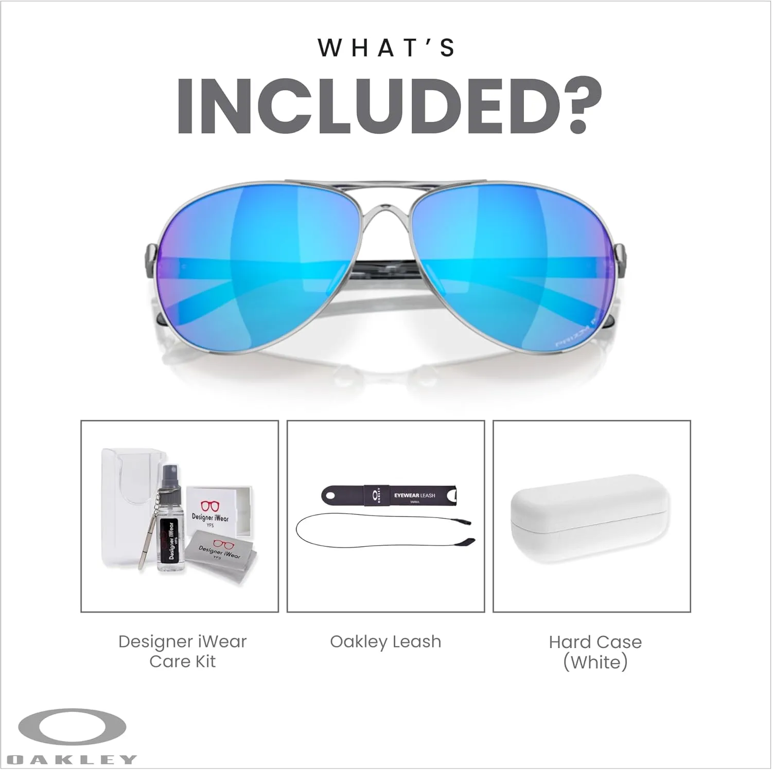 Oakley Feedback OO4079 Sunglasses For Women   BUNDLE Leash  Designer iWear Care Kit