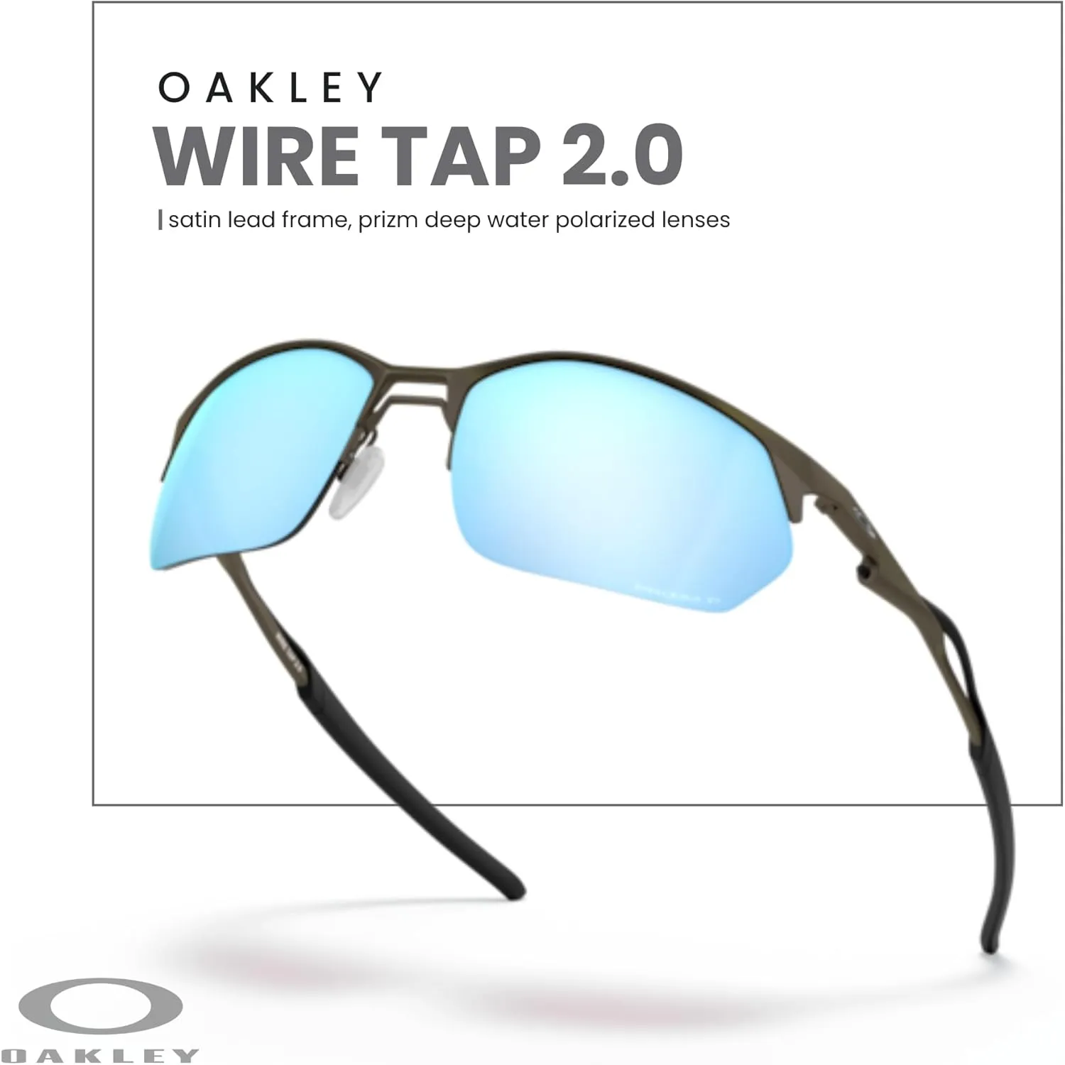 Oakley Wire Tap 2.0 OO4145 Rectangle Sunglasses for Men   BUNDLE Accessory Leash   Designer iWear Kit