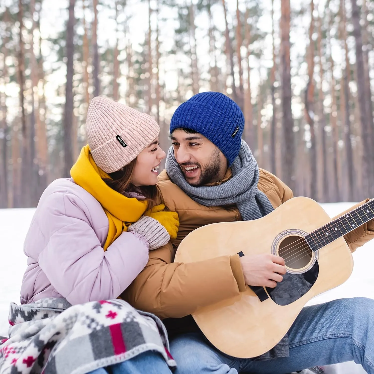 Ocatoma Beanie for Men Women Warm Winter Knit Cuffed Beanie Soft Warm Ski Hats Unisex