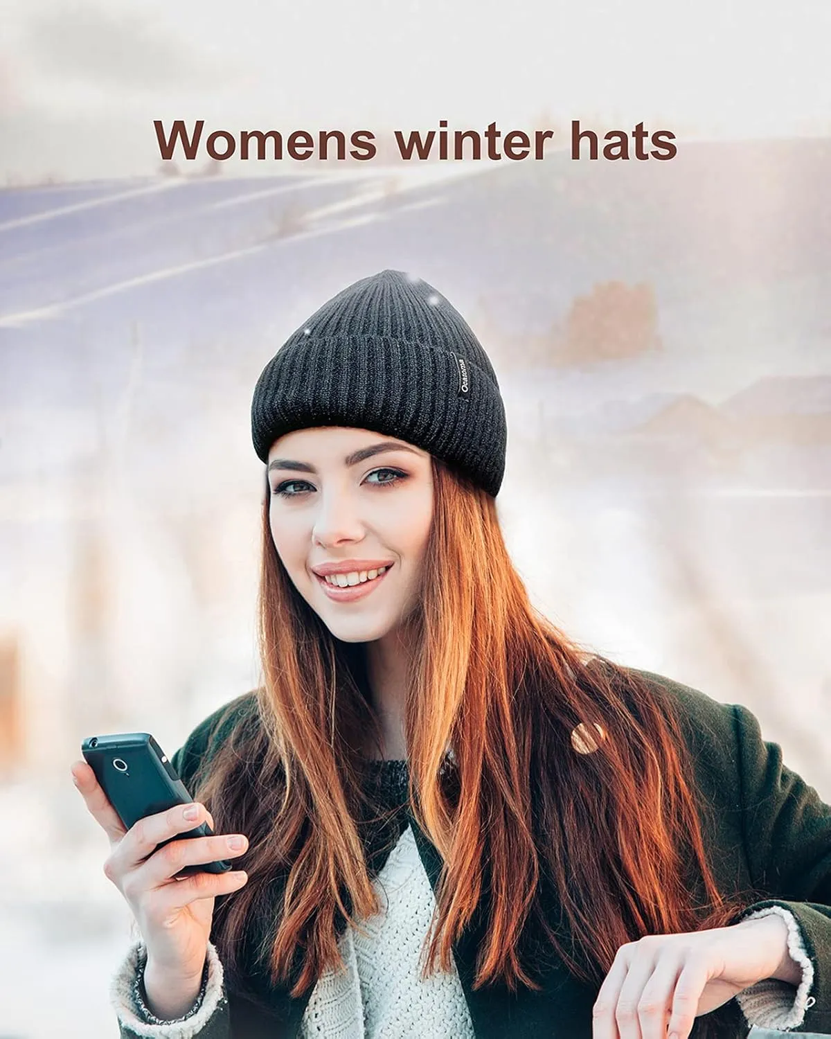 Ocatoma Beanie for Men Women Warm Winter Knit Cuffed Beanie Soft Warm Ski Hats Unisex