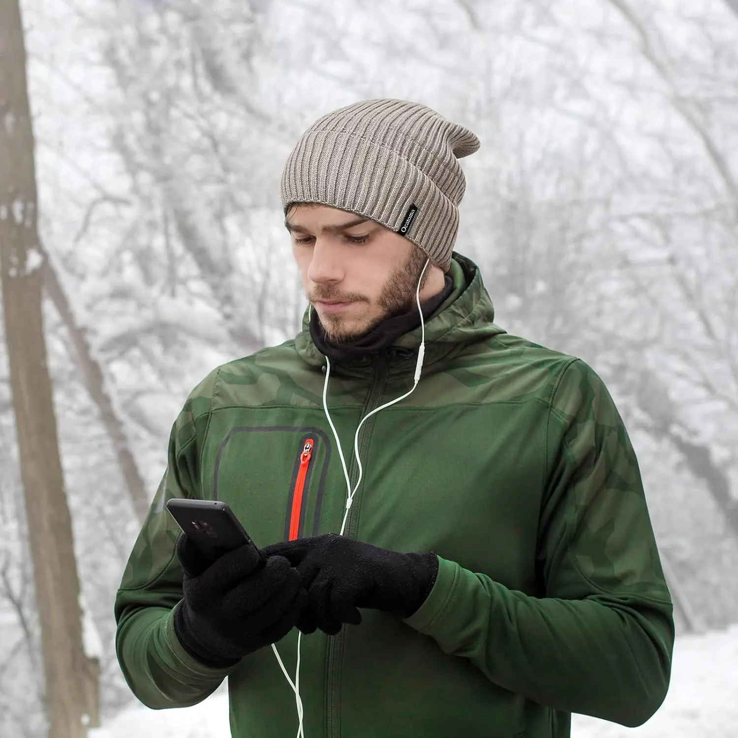 Ocatoma Beanie for Men Women Warm Winter Knit Cuffed Beanie Soft Warm Ski Hats Unisex