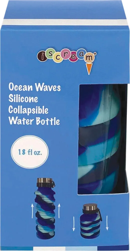 Ocean Waves Collapsible Water Bottle
