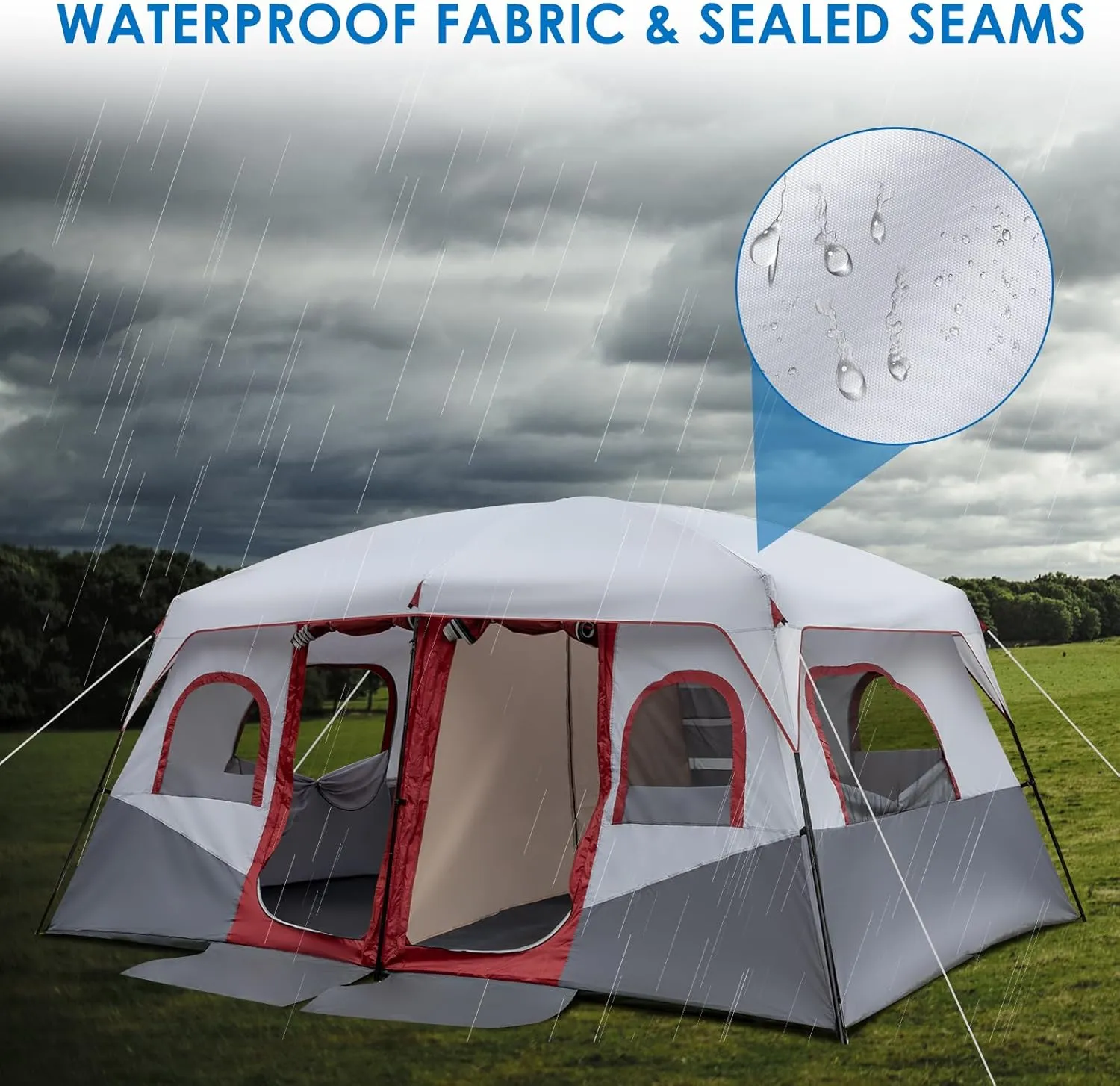 Ochine Camping Tent, 4/10 Person Dome Tent, Tents for Family Camping, Family Dome Tent Folding Outdoor Backpacking Tents Dome Camp Tents Dome Family Tents Easy Setup Tent for Outdoor and Indoor Use
