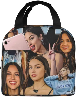 Olivia Songwriter Actress Rodrigo Portable Leakproof Tote Lunch Box Bag Hiking Leakproof Tote Adult Lunch Bag for Men