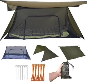 onewind Shelter Set Include Emergency Shelter, Inner Tent and Tent Footprint, Ripstop Silnylon with Silicone PU Coating Survival Shelter Tent for Camping, Hiking, Backpacking