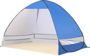 Outdoor Automatic Tent Instant Pop Up Camping Tent Portable Travel Beach Tent Shelter Fishing Hiking Picnic Silver Change Clothes Tent (Color : Blue B, Size : 1)