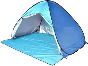 Outdoor Automatic Tent Instant Pop Up Camping Tent Portable Travel Beach Tent Shelter Fishing Hiking Picnic Silver Change Clothes Tent (Color : Blue Curtains L, Size : 1)