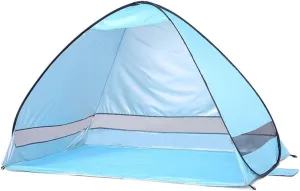Outdoor Automatic Tent Instant Pop Up Camping Tent Portable Travel Beach Tent Shelter Fishing Hiking Picnic Silver Change Clothes Tent (Color : Blue F Plus, Size : 1)