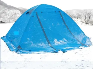 Outdoor Tent Camping Tent Waterproof Hiking Tent Double Layer Outdoor Backpacking Tent 2 Person Tents for Tourism (Color : Orange) (Color : Blue)