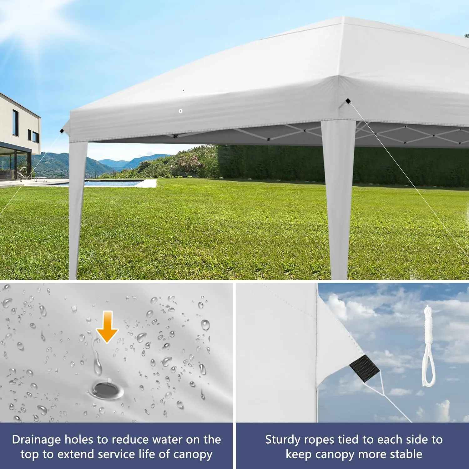Outvita 10x20ft Ez Pop Up Canopy, Portable Instant Canopy Tent with 4 SideWalls for Outdoor Events, Party, Wedding, Birthday,Graduation