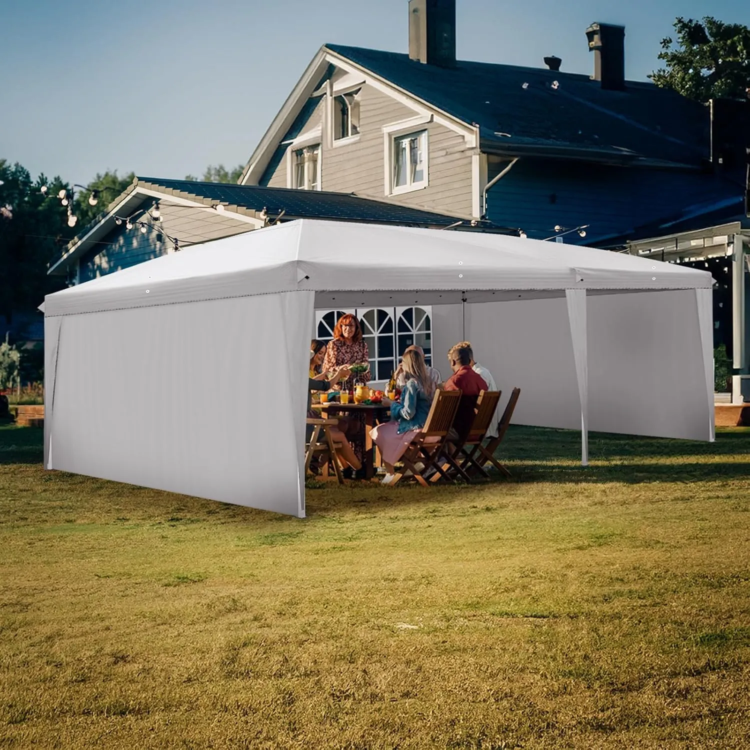 Outvita 10x20ft Ez Pop Up Canopy, Portable Instant Canopy Tent with 4 SideWalls for Outdoor Events, Party, Wedding, Birthday,Graduation