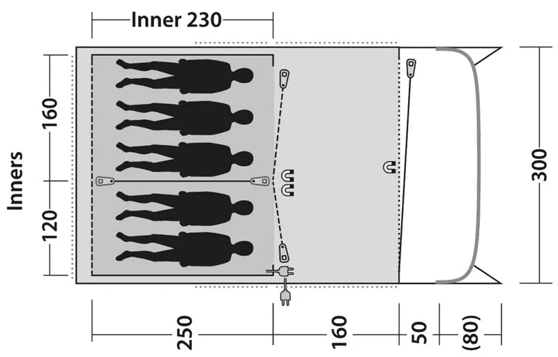 Outwell Utah 5 Tent 2024 (111386) in Blue