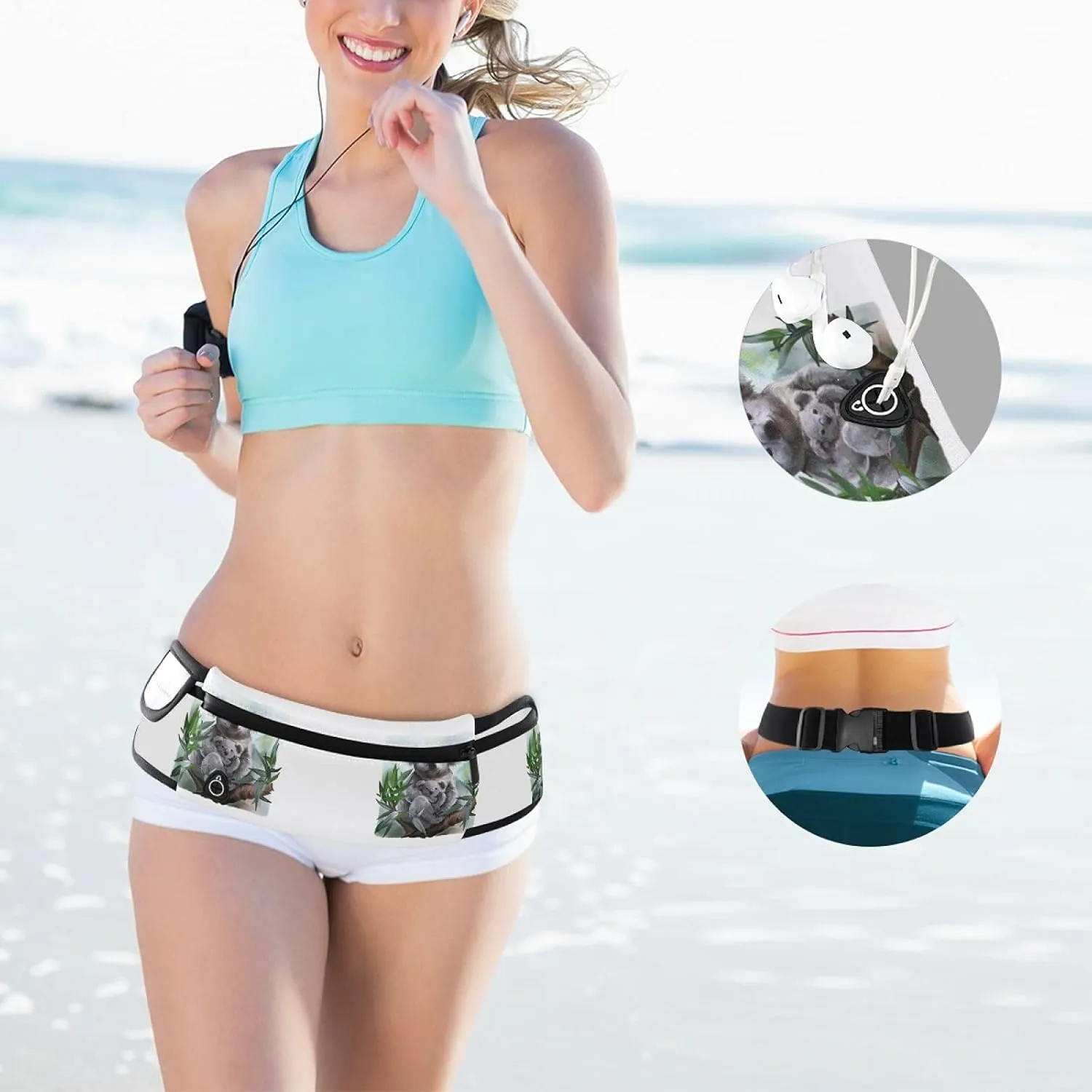 Oyihfvs Adjustable Running Belt, Fanny Pack Waist Pack, Runners Bag, Sports Hiking Fitness Exercise Gym Pouch for Women Men Accessories