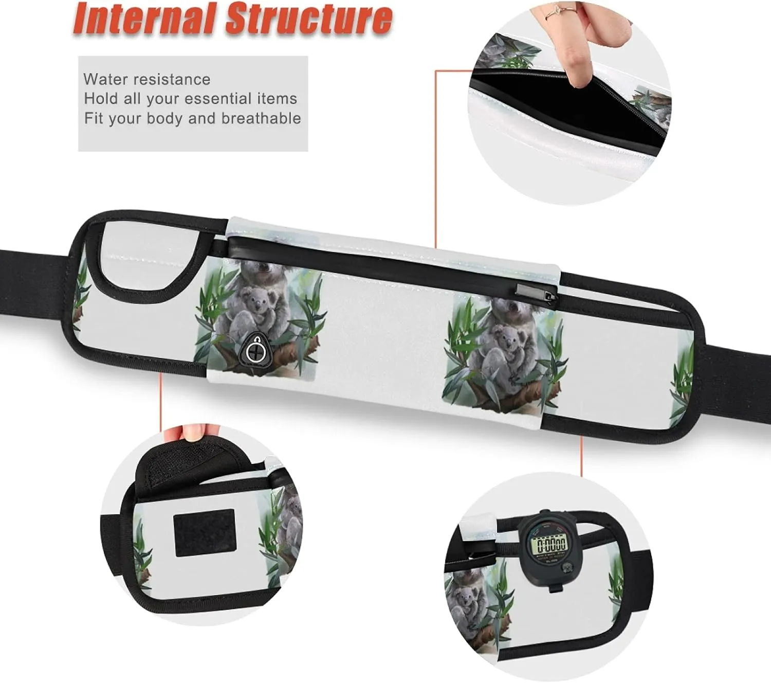 Oyihfvs Adjustable Running Belt, Fanny Pack Waist Pack, Runners Bag, Sports Hiking Fitness Exercise Gym Pouch for Women Men Accessories